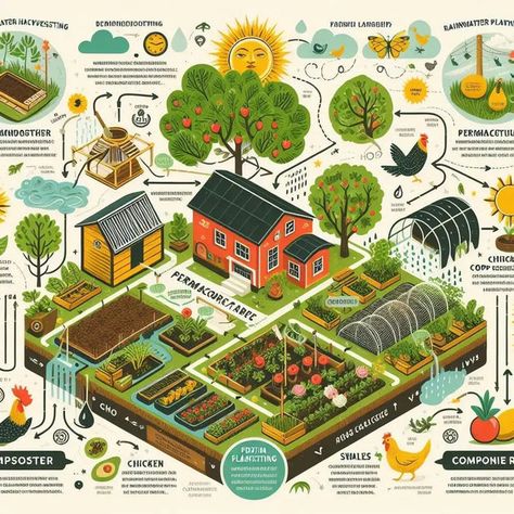 Permaculture Design Principles and Practices Nowadays, as the world is inevitably confronted with increasing ecological problems, permaculture, through its principles and methods, becomes the light of faith for those who want to live by nature. Permaculture, the practice of which is based on the integration of biological functions with each other and also providing food and shelter, is considered a parallel approach that could be an alternative to the conventional productive and intensive ... Permaculture Principles, Organizing Life, Farm Plans, Farm Layout, Vegetable Garden Planning, Permaculture Design, Permaculture Gardening, Natural Ecosystem, Farm Design