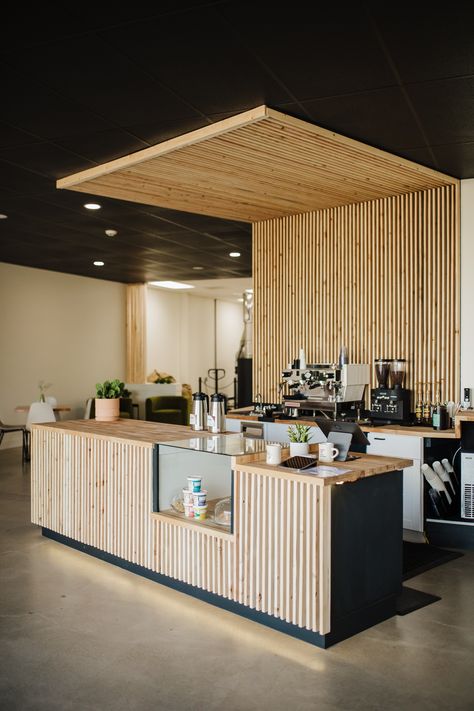 We are still obsessed with our beautiful new roastery space! 😍 Cafe Counter Design Coffee Shops, Cafe Counter Ideas, Cafe Counter Design, Cafe Bar Counter, Reception Counter Design, Coffee Shop Counter, Wood Deco, Cafe Counter, Coffee Counter