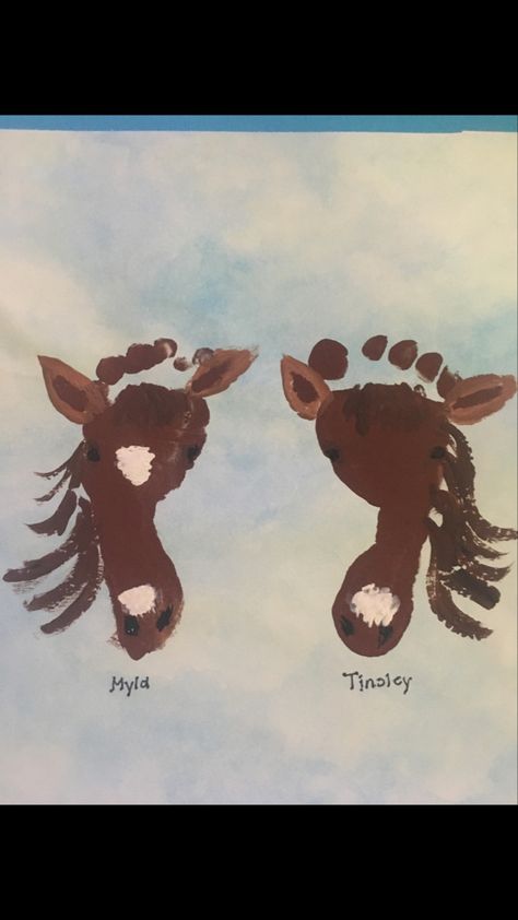 C Footprint Craft, Horse Footprint, Letter Book, Print Crafts, Farm Books, Footprint Craft, Footprint Crafts, Baby Art Projects, Toddler Art Projects