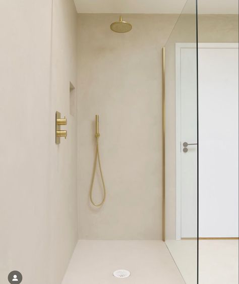 Bathrooms With Microcement, White Microcement Bathroom, Small Bathroom Ideas Microcement, Microcement Shower Room, Microcrete Bathroom, White Microcement, White Micro Cement Bathroom, Beige Microcement Bathroom, Microcement Bathroom