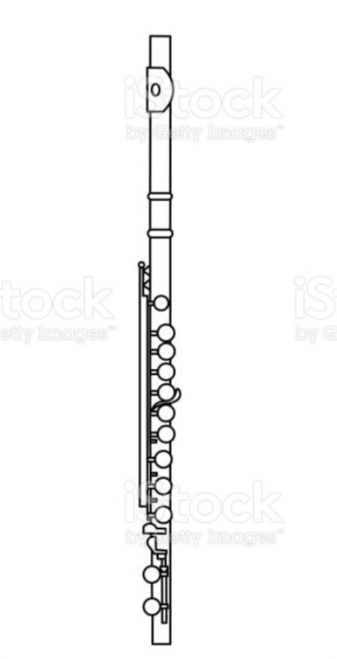 Flute Drawing Easy, Flute Sketch, Clarinet Drawing, Flute Painting, Flute Art, Flute Tattoo, Flute Drawing, Flute Instrument, Guitar Notes