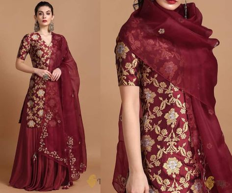 Banarasi Silk Suit Designs Latest, Banarasi Dress Designs Latest, Banarsi Silk Suit Designs Indian, Brocade Suit Design, Banarasi Suit Designs Latest, Silk Suit Designs Indian, Banarsi Dress, Banarsi Suit Design, Banarasi Suit Designs