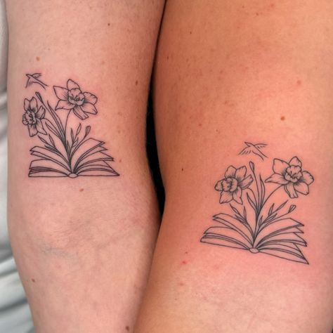 📖🌸✨ . Matching bestie book lover tattoos . 🍄BOOKING OCTOBER & NOVEMBER 🍄 . ✨DM or use link in bio to book! Jotforms answered first!✨ ✨Like, share and comment this helps me reach more lovely people like yourselves. I appreciate all support🙏🏼✨ . . #ladytattooers #ladytattooer #ladytattooartist #nc #nctattooers #nctattooartist #greensboro #greensborotattoos #finelinetattoos #cleanlines #tattoo #raleightattoo #charlottenc #charlottetattoos #raleighnc #durhamnc #durhamtattoo #greensboro #greensb... Matching Book Tattoos, Book Lover Tattoos, Lover Tattoos, Bestie Book, Nc Tattoo, Book Lover Tattoo, Tattoo Therapy, Book Tattoos, Book Tattoo