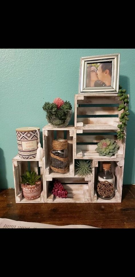 Wooden Decoration Ideas, Diy Christmas Village Platform, Dollar Store Diy Decorations, Diy Farmhouse Ideas, Crate Crafts, Thrifty Crafts, Dollar Store Diy Organization, Crate Diy, Diy Christmas Village