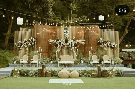 Outdoor Night Wedding, Filipiniana Wedding Theme, Boho Wedding Backdrop, Filipiniana Wedding, Reception Stage Decor, Boho Wedding Theme, Wedding Stage Backdrop, Wedding Stage Decor, Flower Garland Wedding