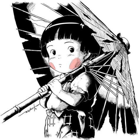 Grave Of The Fireflies, Studio Ghibli, A Girl, Sketch