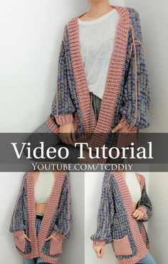 Modern Haken, Youtube Instagram, Crochet Jacket, Crochet Diy, Modern Crochet, Crochet Cardigan Pattern, Cardigan Pattern, How To Crochet, Crochet Cardigan