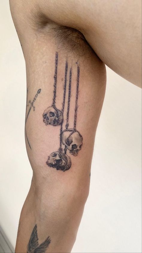 Upper Hand Tattoo Men, 666 Dice Tattoo, Double Headed Raven Tattoo, Men Tattoo Placement Ideas, 4 20 Tattoo Ideas, Scary Patchwork Tattoos, Cryptidcore Tattoo, Mens Horror Tattoos, Men’s Abstract Tattoo