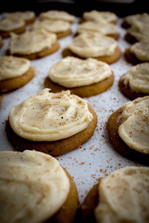 Brown Butter Iced Pumpkin Cookies ⋆ This Mess is Ours Pumpkin Cookies Recipe, Iced Pumpkin Cookies, Eggnog Cookies, Pumpkin Cookie Recipe, Ranch Hand, Butter Icing, Gluten Free Pumpkin, Iced Cookies, Pumpkin Cookies