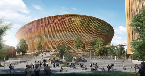 WH-Arena by STERLING PRESSER Architects + Engineers Arena Architecture, Auditorium Architecture, Facade Engineering, Architecture Portfolio Layout, Stadium Architecture, Stadium Design, Wood Architecture, Architecture Landmark, Sports Arena