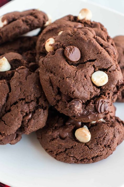 For a serious serving of chocolate, you’ll want to make these outrageously rich and decadent Triple Chocolate Cookies. Go ahead and indulge with this amazingly easy recipe that will most certainly become your new favorite! Chips Recipes, Chocolate Cookie Recipe, Cookies Video, Seed Cookies, Chocolate Benefits, Triple Chocolate Cookies, Mint Chocolate Chip Cookies, Dinner Then Dessert, Gooey Cookies