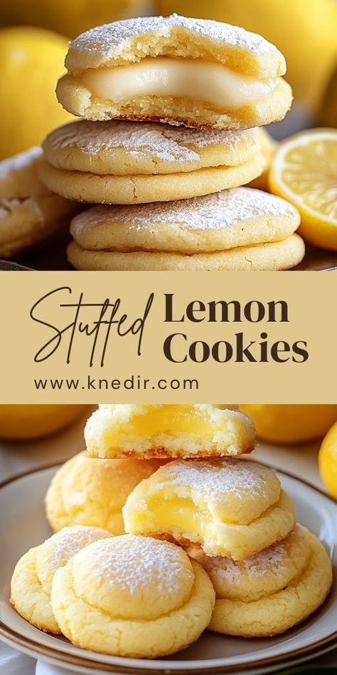 Stuffed Lemon Cookies bring a burst of tangy citrus flavor wrapped in a buttery, tender cookie dough! 🍋🍪 With a sweet and zesty lemon filling, these cookies are perfect for spring and summer or whenever you’re craving a bright and refreshing dessert. 📌 Save this pin to bake soft and tangy stuffed lemon cookies for a delightful treat! #StuffedLemonCookies #LemonDesserts #EasyBaking #SweetAndTangy #CitrusFlavors #CookieRecipes Lemon Drop Cookies, Lemon Filling, Impressive Recipes, Refreshing Desserts, Drop Cookies, Lemon Cookies, Lemon Desserts, Lemon Drop, Best Dessert Recipes