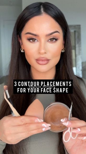 Contour Brush Guide, Contour Slimmer Face, Best Way To Contour Face, Contour For Long Face Shape, Contour Vs Bronzer Placement, How To Use A Contour Stick, Cream Makeup Tutorial, Beginner Contouring, Diy Contour