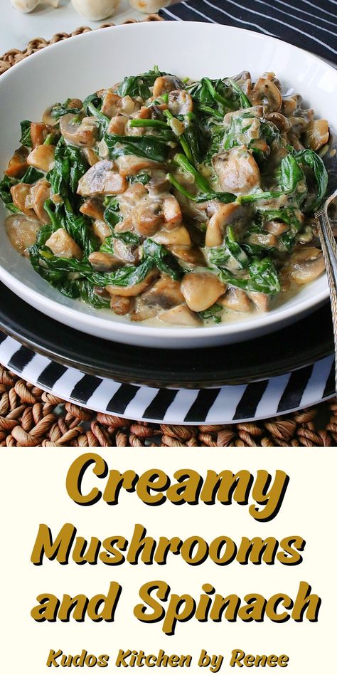 Sautéed Spinach And Mushrooms, Creamed Spinach And Mushrooms, Mushrooms And Spinach Recipes, Mushroom Spinach Recipes, Spinach Mushroom Recipes, Mushroom And Spinach Recipes, Spinach And Mushroom Recipes, Mushroom Spinach Soup, Sauteed Spinach And Mushrooms