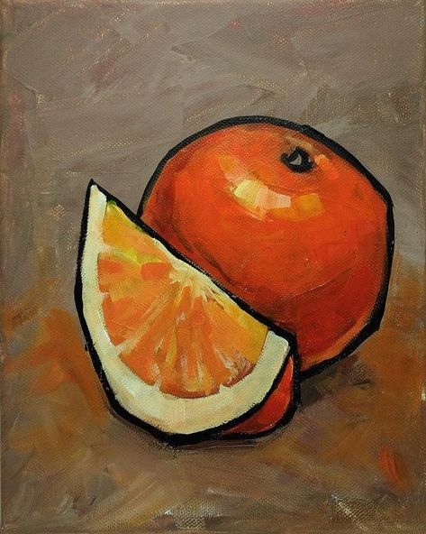 How To Paint Oranges Acrylic, Fruits Acrylic Painting, Easy Impressionism Art, Impressionism Art Easy, Still Life Painting Acrylic, Orange Acrylic Painting, Orange Painting, Acrylic Painting Lessons, Oil Pastel Drawings