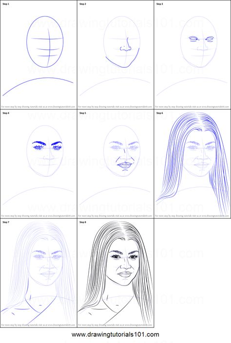 How to Draw Zendaya printable step by step drawing sheet : DrawingTutorials101.com How To Draw Celebrities Step By Step, Bright Abstract Art, Drawing Sheet, Portraiture Drawing, Learn Drawing, Celebrity Drawings, Drawing Tutorial Easy, Drawing Inspo, Step Drawing