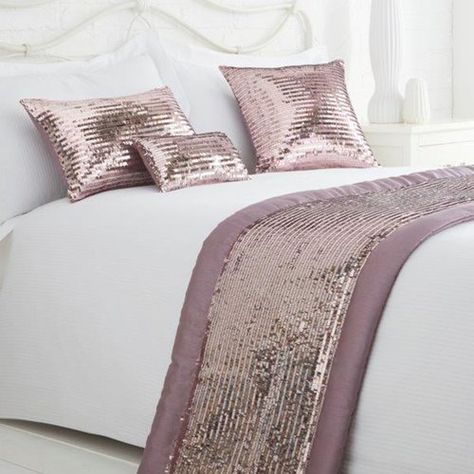 Horne Sequinned Bed Runner Rosdorf Park Bed Runners Ideas, Pretty Bed Sheets, Modern Closet Designs, Embellished Pillows, Bed Cover Design, Brides Room, Cot Sheets, Bedroom Closet Design, Luxury Cushions