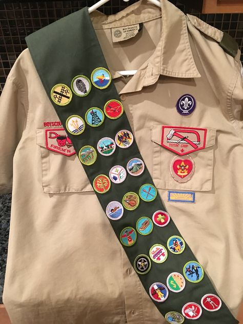 All Eagle Scout patches positioned and sewn on for nephews big day. Boy Scout Badges, Scout Patches, Scout Badges, Baptism Gown, Eagle Scout, Dress Alterations, Boy Scouts, Big Day, Sewing Projects