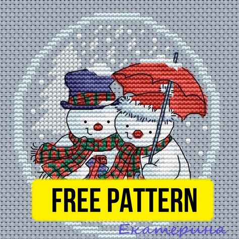 Christmas Cross Stitch Patterns Free, Snowman Cross Stitch Pattern, Counted Cross Stitch Patterns Free, Cross Stitch Christmas Cards, Free Cross Stitch Designs, Cross Stitch Pattern Christmas, Cross Stitch Projects Ideas, Holiday Cross Stitch Patterns, Free Cross Stitch Pattern