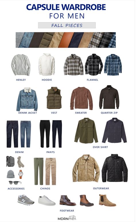 Mens Capsule Wardrobe Fall Winter, Men’s Outfit Ideas Fall, Basic Closet Essentials Men, Men’s Autumn Capsule Wardrobe, Men’s Capsule Wardrobe Winter, Mens Time Capsule Wardrobe, Types Of Mens Styles, Mens Winter Capsule Wardrobe 2022, Mens Capsule Wardrobe Rugged