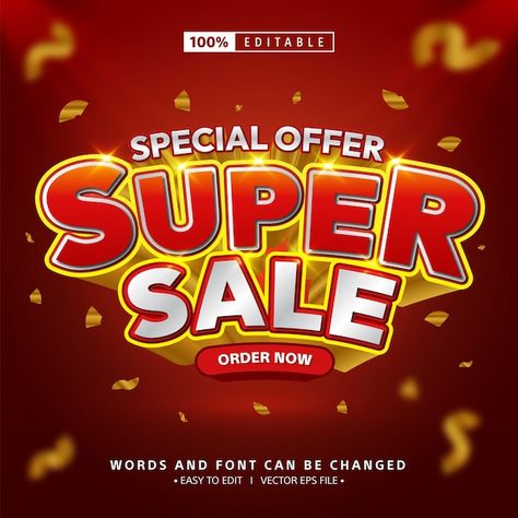 Vector editable vector text effect super... | Premium Vector #Freepik #vector #sale #sign #background #modern Super Sale Poster, Payday Sale, Sale Sign, Text Effect, Super Sale, Text Effects, 3d Art, Premium Vector, Sale Poster