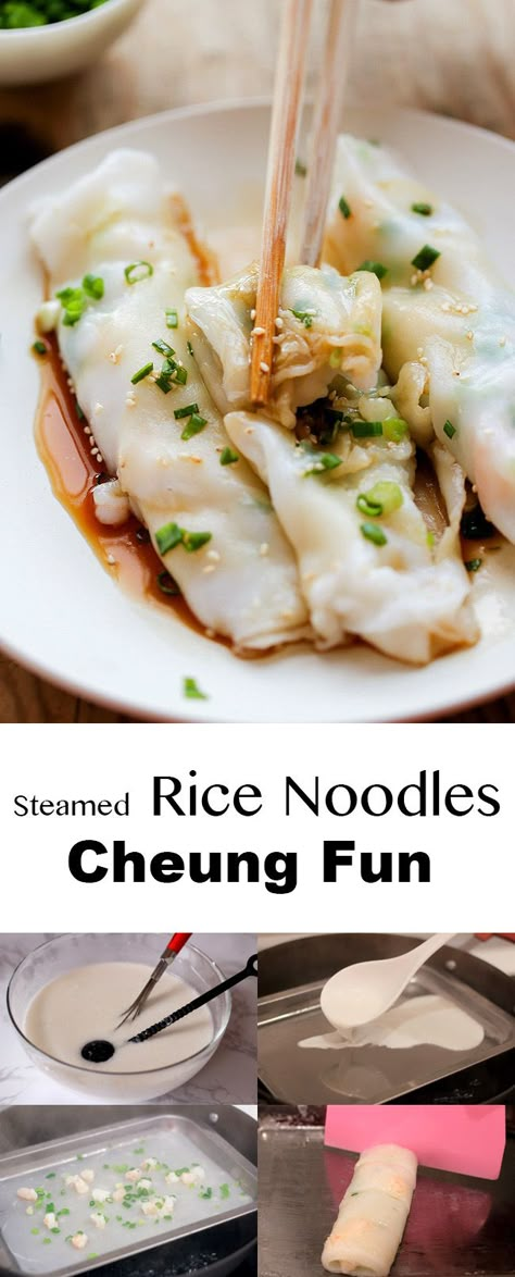 Cheung Fun, Dim Sum Recipes, Mapo Tofu, Asian Inspired Recipes, Malaysian Food, Chinese Dishes, Chinese Cooking, Steamed Rice, Noodle Dishes