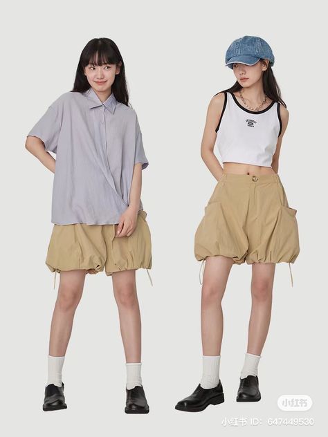 Douyin Outfits Summer, Japanese Outfits Summer, Chinese Summer Outfits, Japanese Street Fashion Summer, Summer Japanese Outfits, Japanese Fashion Summer, Japanese Fashion Casual, Soft Streetwear, Fashion Magazine Design