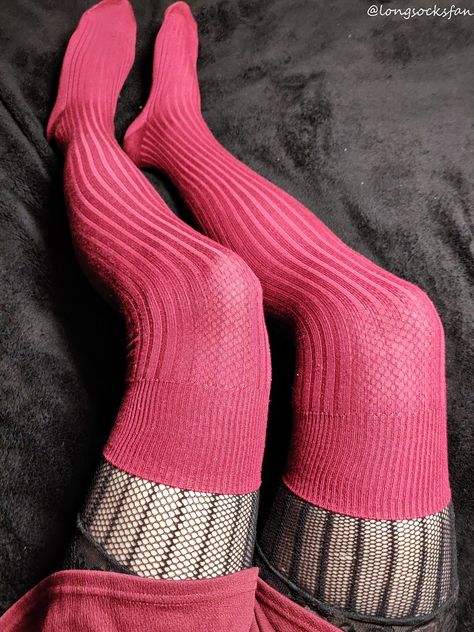 Casual Pink Knee-high Socks, Red Stretch Knee-high Socks For Winter, Fitted Red Knee-high Socks, Casual Red Stretch Knee-high Socks, Cheap Red Knee-high Socks For Winter, Otk Socks, Pantyhose Fashion, Thigh High Stockings, Thigh High Socks