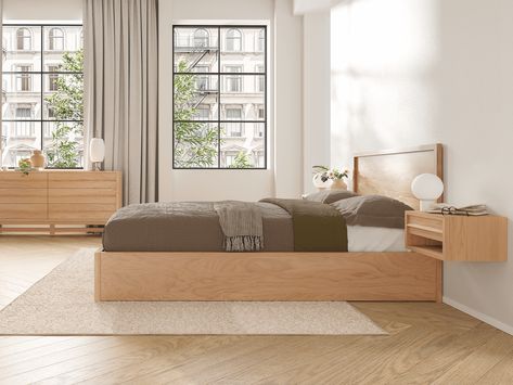 Wood Bed With Storage, Japandi Bed, Modern Storage Bed, Modern Storage Beds, Lift Bed, Double Bed With Storage, Ski Condo, Bed Unit, High Storage