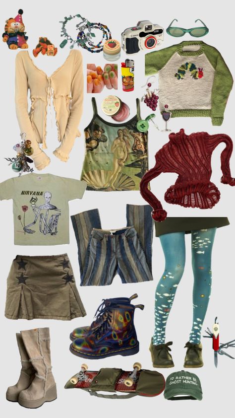 #grunge #artsy #eclectic #outfitinspo #fashion #moodboards #90s Nana Clothes, Wild Outfits, Fairycore Clothes, Eclectic Aesthetic, Earthy Outfits, Eclectic Fashion, Swaggy Outfits, Hippie Outfits, Really Cute Outfits