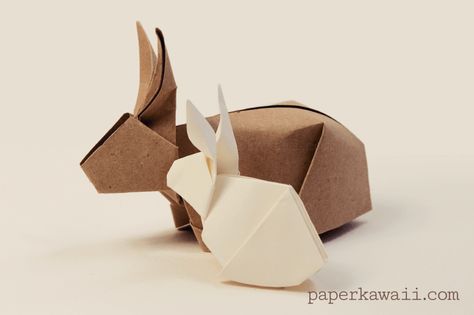 Origami Bunny Rabbit Tutorial   Paper Kawaii   video instructions easter origami 2 easter animals advanced origami ,rabbit cute origami bunny Kawaii Origami, Rabbit Tutorial, Origami Bunny, Paper Rabbit, Bunny Kawaii, Paper Kawaii, Origami Yoda, Origami Star Box, Tutorial Origami