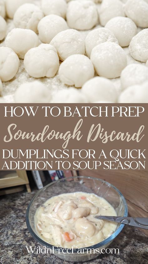 sourdough discard dumplings Sourdough In Fridge, Different Sourdough Recipes, Sourdough Discard Pastry Dough, Sourdough Discard Spaetzle, Large Sourdough Discard Recipes, Sourdough Score Ideas, Long Ferment Sourdough Recipes, Sourdough Discard Dumplings Recipe, Savory Discard Recipes