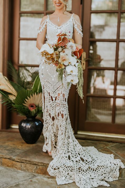 My Wedding Dress — Namaste & Crochet Makers Wedding Dresses Crochet, Forest Witch Wedding Dress, Crocheted Wedding Dress, Crochet Gown Pattern, Crochet Wedding Veil, Crochet Wedding Dress Pattern Free, Knit Wedding Dress, Knitted Wedding Dress, Free Wedding Dress Patterns