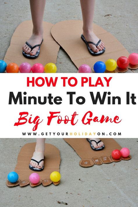 Minute to win it Foot Games, Graduation Party Games, Reunion Games, Minute To Win, Family Reunion Games, Minute To Win It Games, Easter Games, Minute To Win It, Fun Party Games