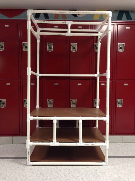 Picture of How to Make a Closet Organizer Out of PVC - This is a perfectly cheap way to make one of those expensive closet organizers. College Closet Organization, Homemade Closet, Pvc Pipe Furniture, Pipe Closet, Dorm Room Closet, Make A Closet, Pvc Furniture, College Closet, Pvc Pipe Crafts