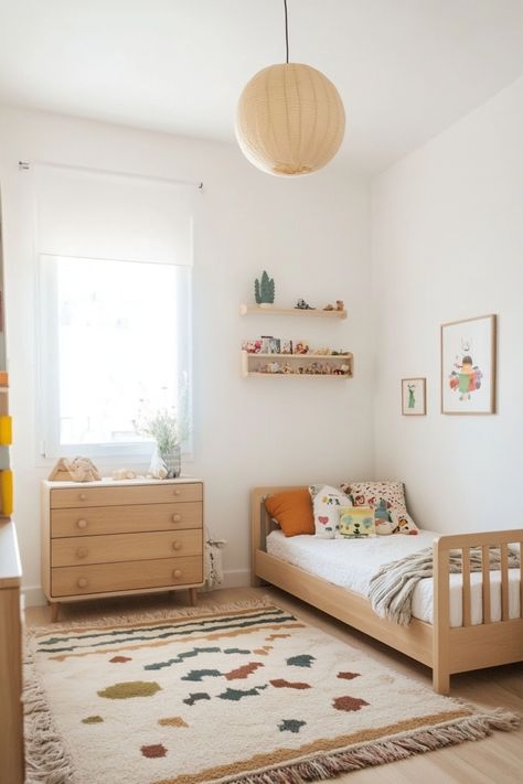 Try these simple Scandinavian decor ideas to give your home a real hygge feel. Scandinavian Toddler Room, Scandinavian Girls Bedroom, Danish Nursery, Minimalist Kids Bedroom, Scandinavian Kids Bedroom, Scandinavian Kids Room, Scandi Home Decor, Scandi Kids Room, Cozy Home Library