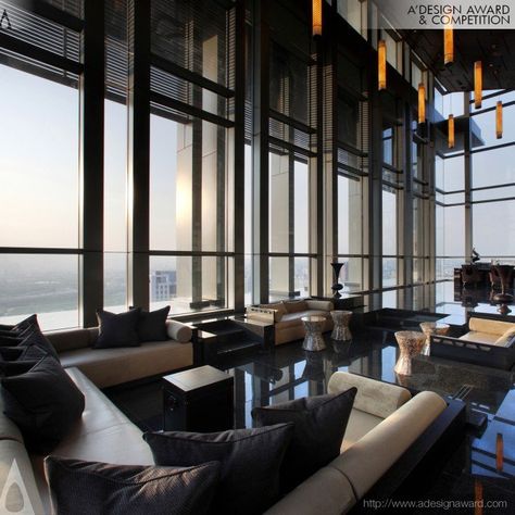 Pomo Lounge Sky Bar by Ccplan Design Co., Ltd is Silver A' Design Award Winner in Interior Space and Exhibition Design Category, 2013 - 2014. Sky Lounge Design Rooftop Bar, Sky Bar Design, Penthouse Decor, Rooftop Bars Los Angeles, Black Restaurant, Sky Lounge, Lounge Interiors, Lobby Lounge, Hotel Lounge