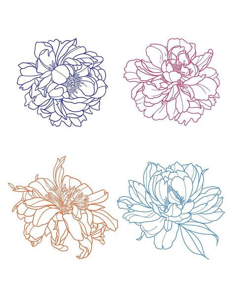 Line Work Peony Tattoo, Abstract Peony Tattoo, Floral Arrangement Tattoo, Peony Bouquet Tattoo, Japan Flower Tattoo, Small Peony Tattoo, Fine Line Peony Tattoo, Tattoo Peonies, Coloured Tattoos