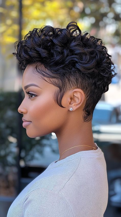 Stunning Short Haircuts for Black Women Pixie Haircut Color Ideas Black Women, Natural Hair Short Cuts For Black Women, Natural Hair Braids For Black Women, Natural Curly Short Hairstyles, Natural Curly Hair Short, Mushroom Cut Black Women, Curly Updo Hairstyles For Black Women, Curly Hair Short Haircuts, Braids For Black Women Short