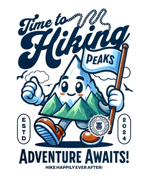 Calling all hiking enthusiasts! 🏞️   We wanna hear your thoughts on this super cute cartoon retro mascot design. Leave a comment and tell us if this little hiker has won you over! 🌲  __ #kittl #kittldesign #kittlai #hiking #cartoon #retro #designsoftware #graphicdesign #mug #designinspiration #nature Mascot Graphic Design, Hawaii Marathon, Mascot Design Ideas, Rubberhose Style, Hiking Logo, Mascot Ideas, Hiking Design, Vintage Mascot, Batman Comic Cover