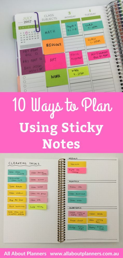 Love Sticky Notes, Planner Monthly Layout, Notes Plan, Family Binder, Organization Bullet Journal, To Do Planner, Sticky Note Planner, Planner Setup, Stick Notes