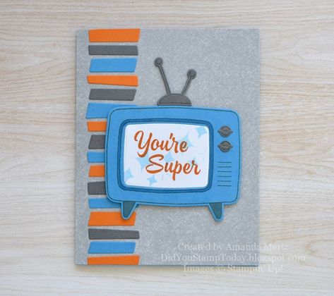 All Posts • Instagram Stampin Up Tune In, Tune In Stampin Up Cards, Guy Cards, Afternoon Light, Global Design Project, Father's Day Cards, 4th November, White Accessories, Retro Tv