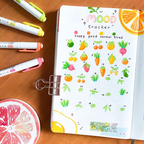 #bulletjournal #bujo #bujoinspire #bujoinspiration #bulletjournalling #bujocommunity #doodling #moodtracker #bujodoodle #illustration Fruit Bullet Journal, Bujo Doodles, Bullet Journal Themes, Journal Themes, Bujo Inspiration, Mood Tracker, Bullet Journal, Fruit, Drawings