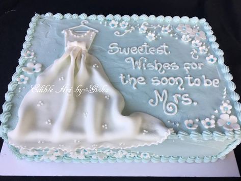 Bridal Shower Cakes Blue, Bridal Shower Sheet Cake Ideas, Cake Ideas Green, Blue Bridal Shower Cake, Bridal Shower Sheet Cake, Bridal Shower Cake Ideas, Sheet Cake Ideas, Wedding Shower Cake, Wedding Shower Cakes