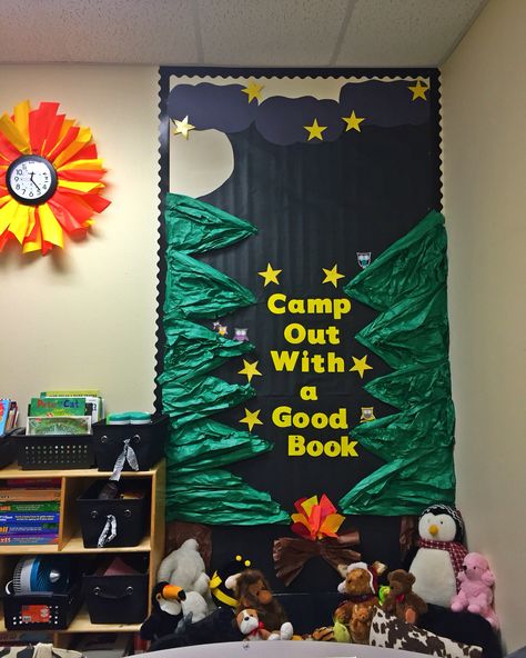 Camping Classroom Theme | Reading Corner I Camp Classroom Camping Dramatic Play, First Grade Themes, Reading Corner Classroom, Camping Theme Preschool, Camping Classroom, Camping Theme Classroom, Reading Themes, We Are Teachers, Fun Classroom Activities