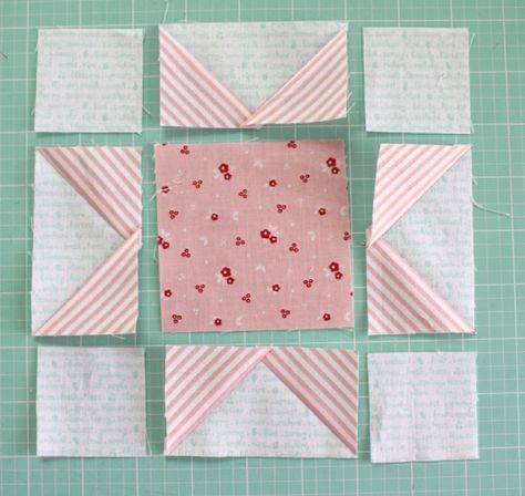 Fast Flying Geese + Sawtooth Star Quilt Block Tutorial | Diary of a Quilter Sawtooth Star Quilt Block, Flying Geese Block, Sawtooth Star Quilt, Quilting Squares, Sawtooth Star, Diary Of A Quilter, Easy Quilting, Quilt Blocks Easy, Flying Geese Quilt