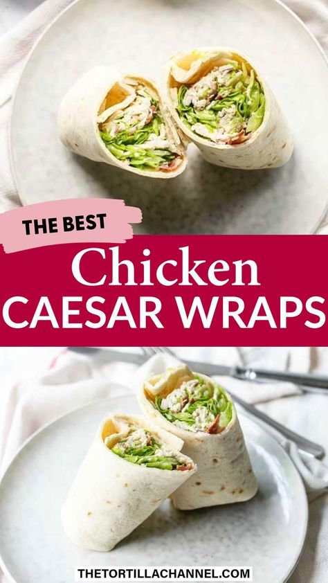 Caesar chicken wrap Chicken Salad Wraps Recipes, Easy Chicken Wraps For Lunch, Ceaser Salad Wrap Recipe, Cesar Chicken Wrap, Chicken Caesar Salad Wrap, Chicken Ceaser Wraps Recipe, Chicken Breast Wraps, Chicken Wraps For Lunch, Easy Wraps For Lunch