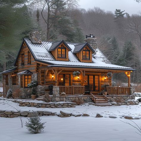 Dark Light Academia, Light Academia Decor, Cabin Style Homes, Log Cabin Rustic, Academia Decor, Cabin Exterior, Dream Life House, Cabin House Plans, Timber Frame Homes