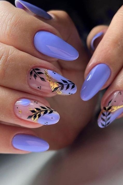 Blue Purple Nails Ideas, Blue Tropical Nails, Summer Elegant Nails, Purple And Blue Nails Designs, Tropical Nails Design, Matte Summer Nails, Summer Nails Tropical, Tropical Nail Ideas, Purple And Blue Nails