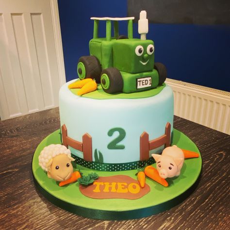 #birthdaycake #farmcake #cakedesigner Tractor Birthday Cakes, Tractor Cake, Farm Cake, 2 Birthday Cake, Tractor Birthday, Birthday Cake Kids, Kids Cake, Celebration Cakes, Cake Designs